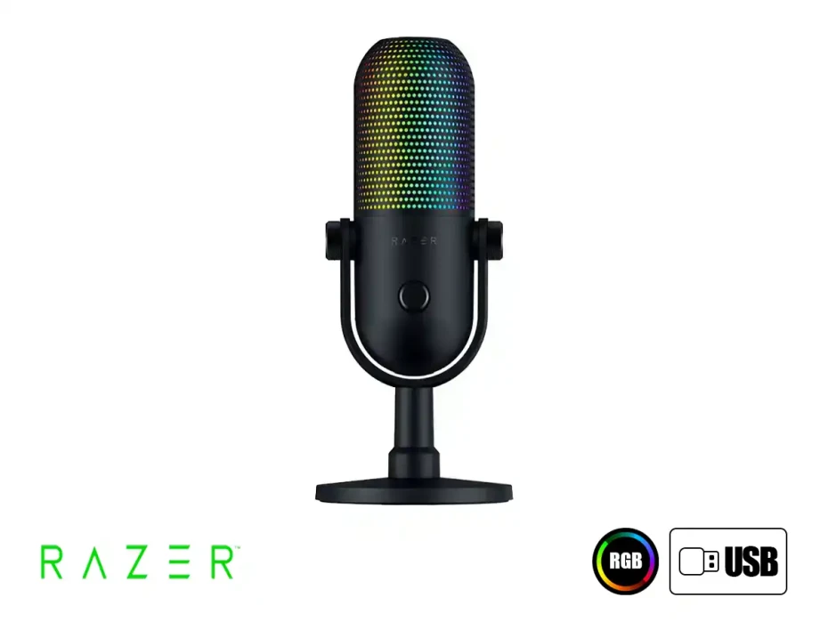 Microfono Razer Seiren V3 Croma (rz19-05060100-r3u1) Interfaz Usb, Negro