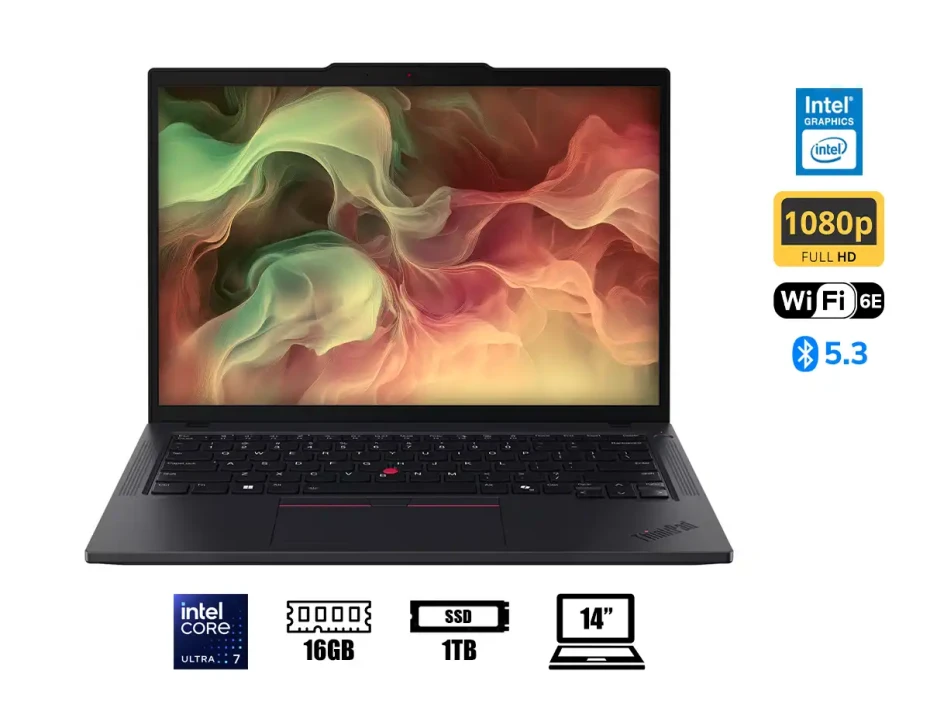 Laptop Lenovo Core Ultra 7-155u Thinkpad T14 Gen 5 (21mm001rlm) Pantalla 14" Wuxga, Ram 16gb, Ssd 1tb, Win11 Pro