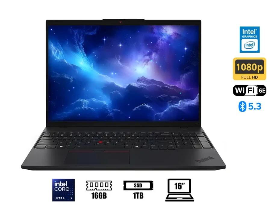 Laptop Lenovo Core Ultra 7-155u Thinkpad L16 Gen 1 (21l40016lm) Pantalla 16" Wuxga, Ram 16gb, Ssd 1tb, Win11 Pro