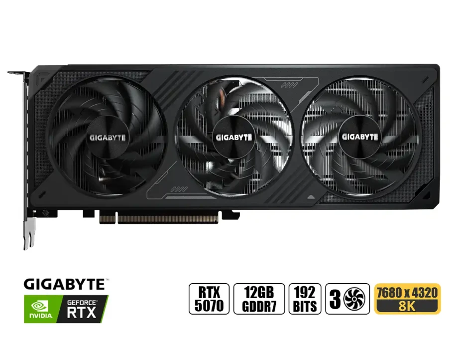 Tarjeta De Video Gigabyte  Rtx 5070 12gb Gddr7 Windforce Oc Sff (12g Gb Rtx5070ti Wf3) Geforce Nvidia 192 Bits, 3 Ventiladores