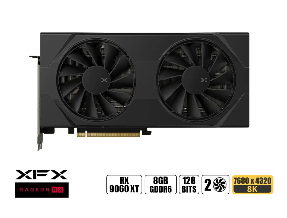 Tarj. Video Xfx Rx 9060xt 8gb 128 Bit Pci 5.0 Gddr6 (rx-96tsw8gbq) Negro