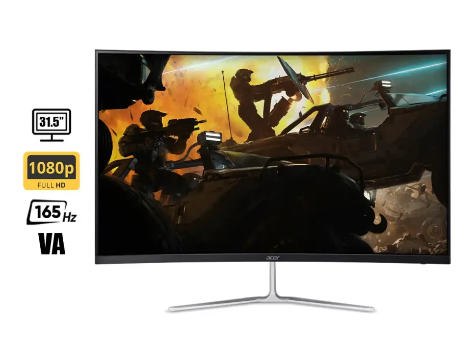 Monitor Acer 31.5 Pulgadas Eda320q Pbiipx, Nitro Curvo Led Fhd, 1 Hdmi 1 Displayport, Frecuencia 165hz, 1ms (um.je0aa.p02) Altavoces