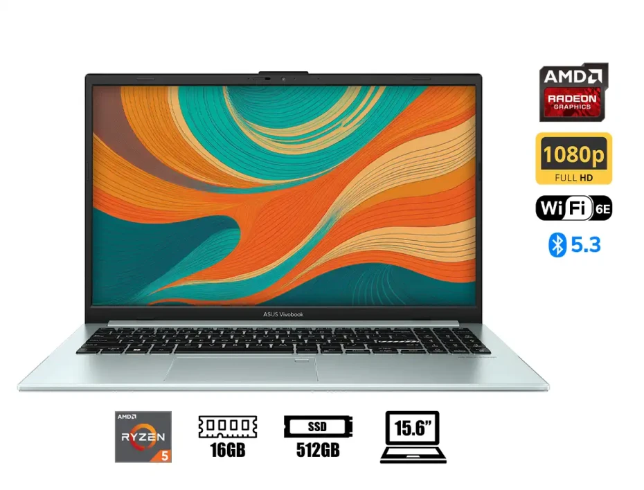 Laptop Asus Ryzen 5 7520u Vivobook Go E1504fa-nj545 (90nb0zr3-m01cm0) Pantalla 15.6" Fhd, Ram 16gb, Ssd 512gb, Windows Free