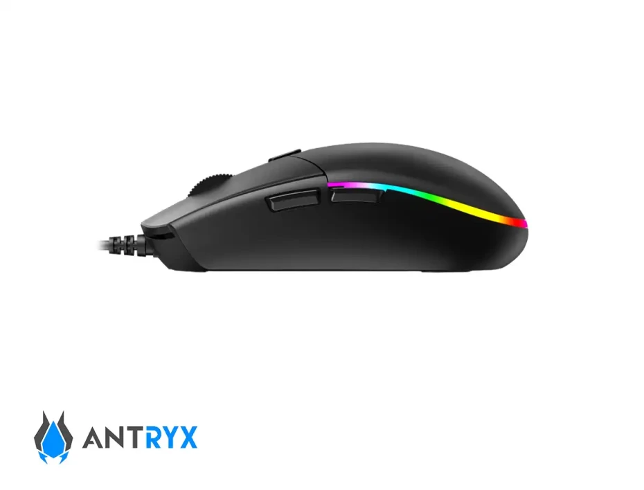 Mouse Antryx Chrome Storm M640 Gaming (agm-m640k) Hasta 4200 Dpi, 6 Botones, Rgb, Negro