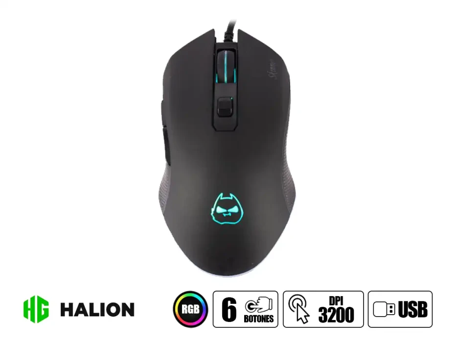 Mouse Halion Skinner Gaming (ha-m408) Negro, Led- Rgb