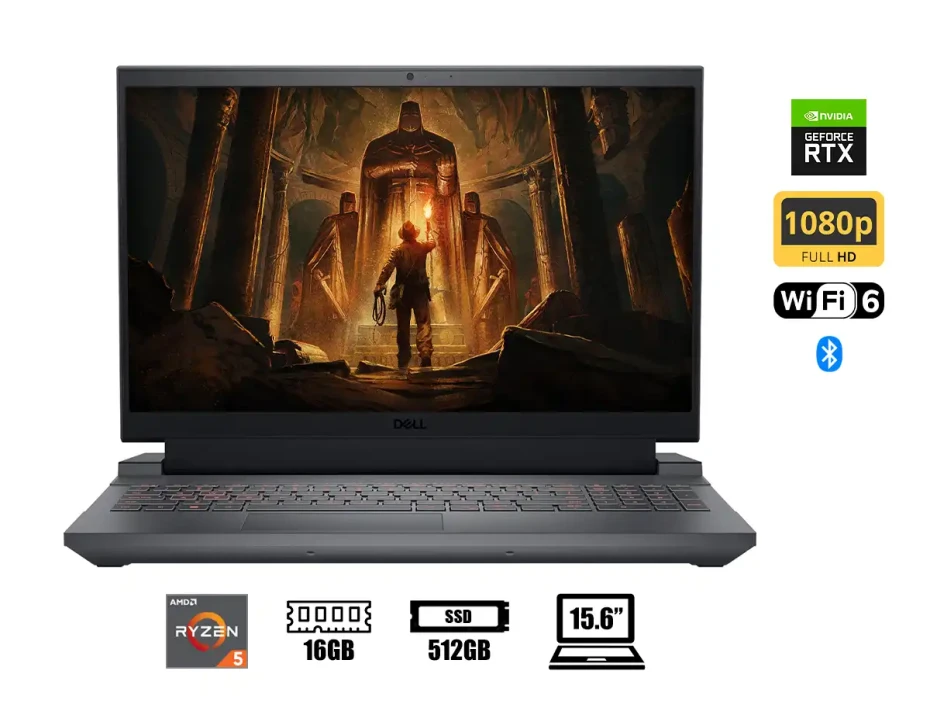Laptop Dell Ryzen 5-7640hs G15 5535 Gaming (r84r2) Pantalla 15.6" Fhd, 120hz, Ram 16gb, Ssd 512gb, Rtx 3050 6gb, Win11, Spanish