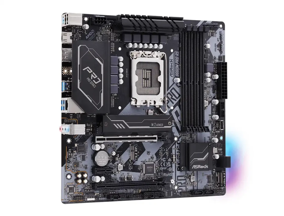 Placa Madre Asrock B660m Pro Rs (90-mxbgwo-a0uayz) Socket Lga 1700, Ram Ddr4 Buss 4800oc Mhz, 14va, 13va, 12va Gen, Rgb