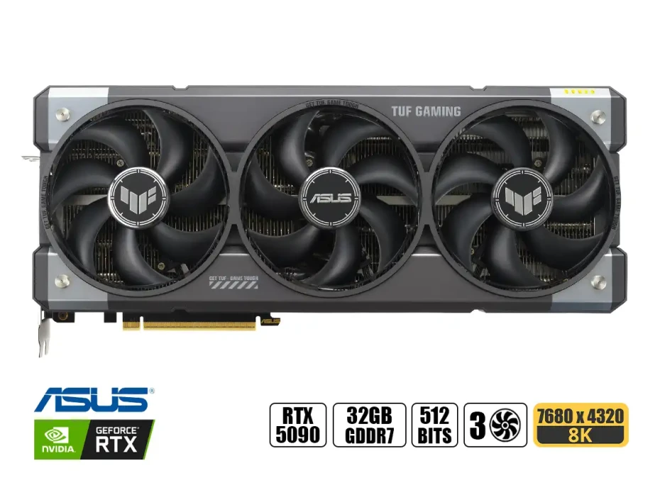 Tarjeta De Video Asus Rtx 5090 Tuf Oc 32gb Gdrr7 (90yrtx5090-tufo32) Geforce Nvidia 512 Bits, 4ventiladores, Led Argb