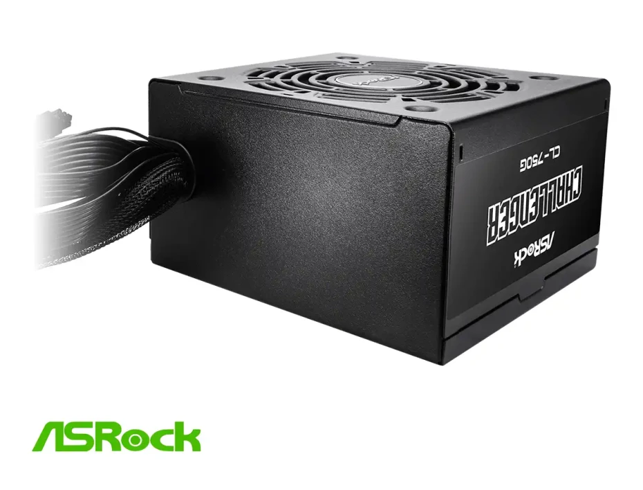 Fuente De Poder Asrock Challenger 750w (cl-750g) No Modular, Atx 80 Plus Gold, Negro