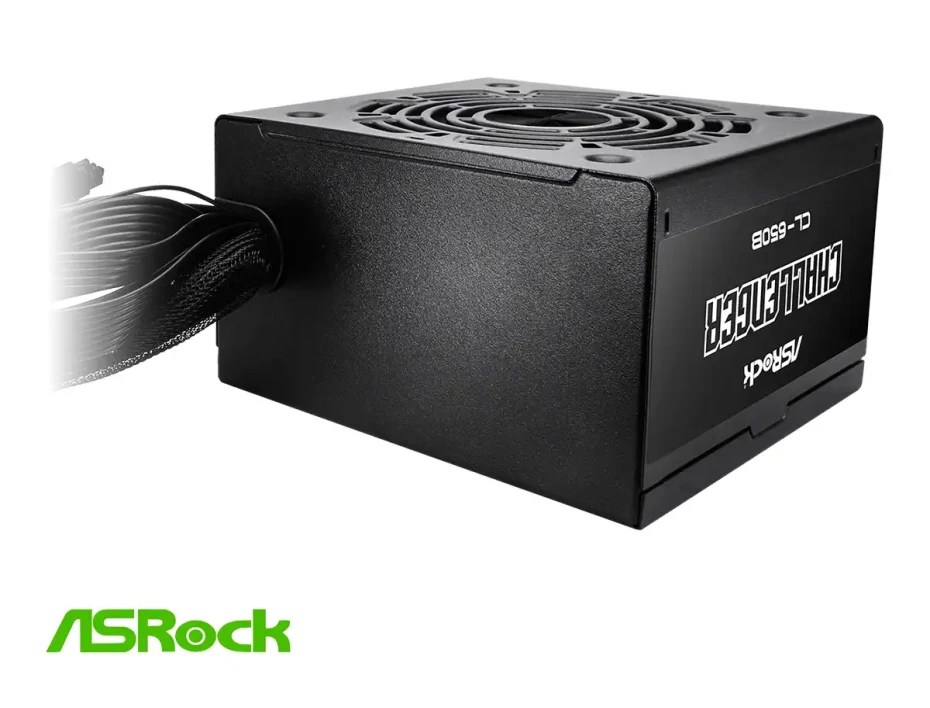 Fuente De Poder Asrock Challenger 650w (cl-650b) No Modular, Atx 80 Plus Bronze, Negro
