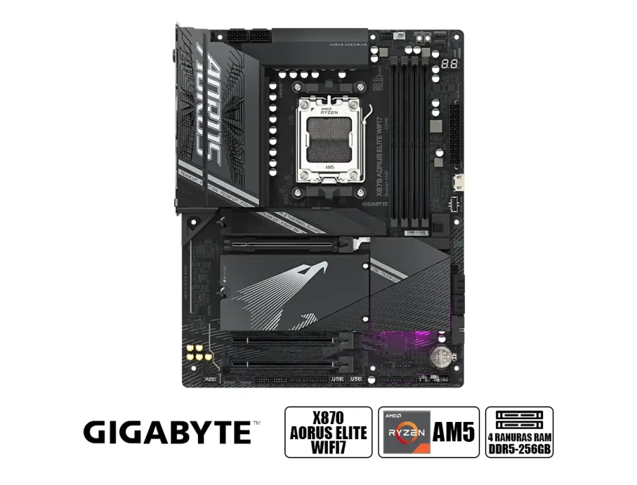 Placa Madre Gigabyte X870 Aorus Elite Wifi7 (x870 Aorus Elite) Socket Am5, Ram Dddr5 Buss 8200oc Mt/s