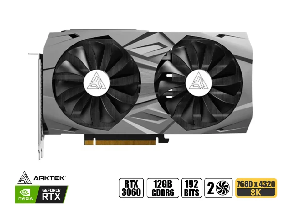 Tarjeta De Video Arktek Rtx 3060 Hyperion 12gb Gddr6 (akn3060d6s12gh1) Geforce Nvidia 192 Bits, 2 Ventiladores