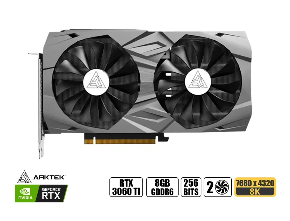 Tarjeta De Video Arktek Rtx 3060 Ti Hyperion 8gb Gddr6 (akn3060tid6s8gh1) Geforce Nvidia 256 Bits, 2 Ventiladores