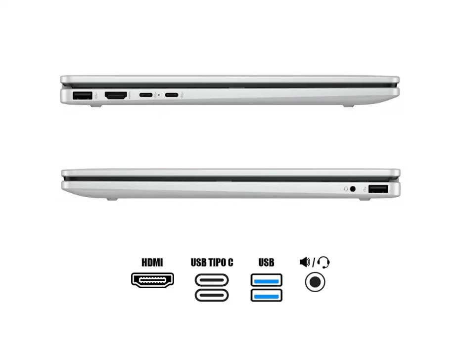 Laptop Hp Ryzen Core 5-120u Omnibook 5 Flip 14-fp0013 (b5uj3ua#aba) 14" (1920x1200), Ram 8gb, Ssd 512gb, Touchscreen, Win11, Glacier Silver