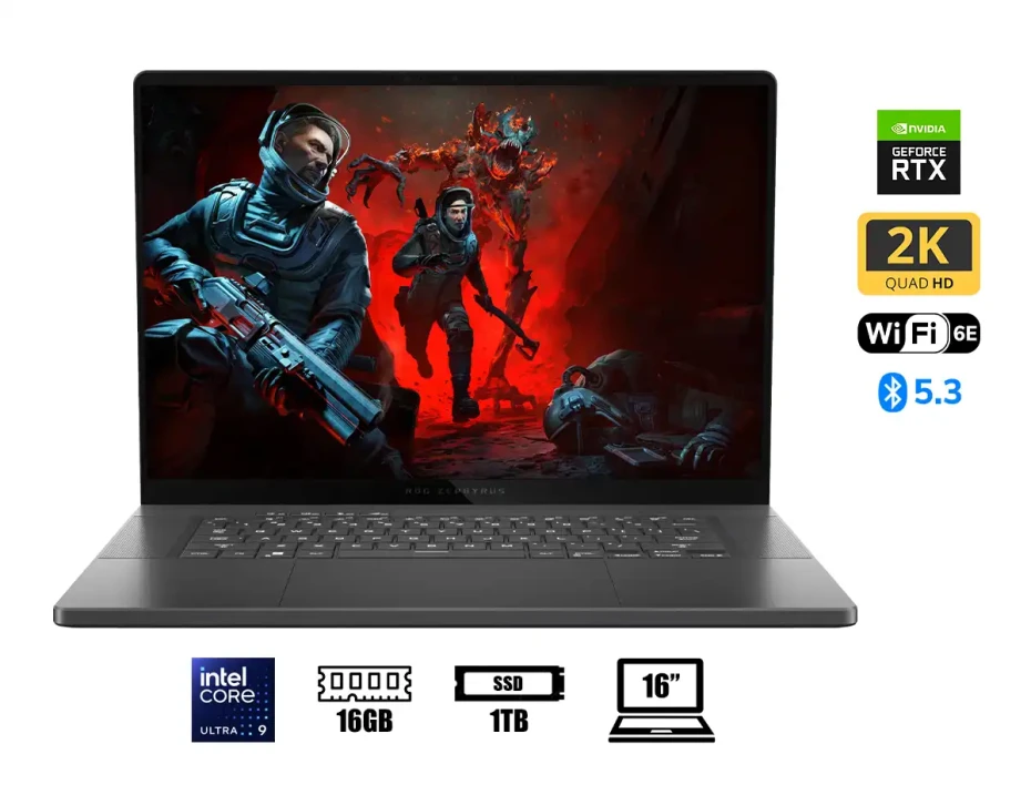 Laptop Asus Core Ultra 9-185h Rog Zephyrus Gu605mi Gaming (gu605mi-g16.u94070) 16" (2560x1600) Oled 240hz, Ram 16gb, Ssd 1tb, Rtx 4070 8gb, Wi11, Gray