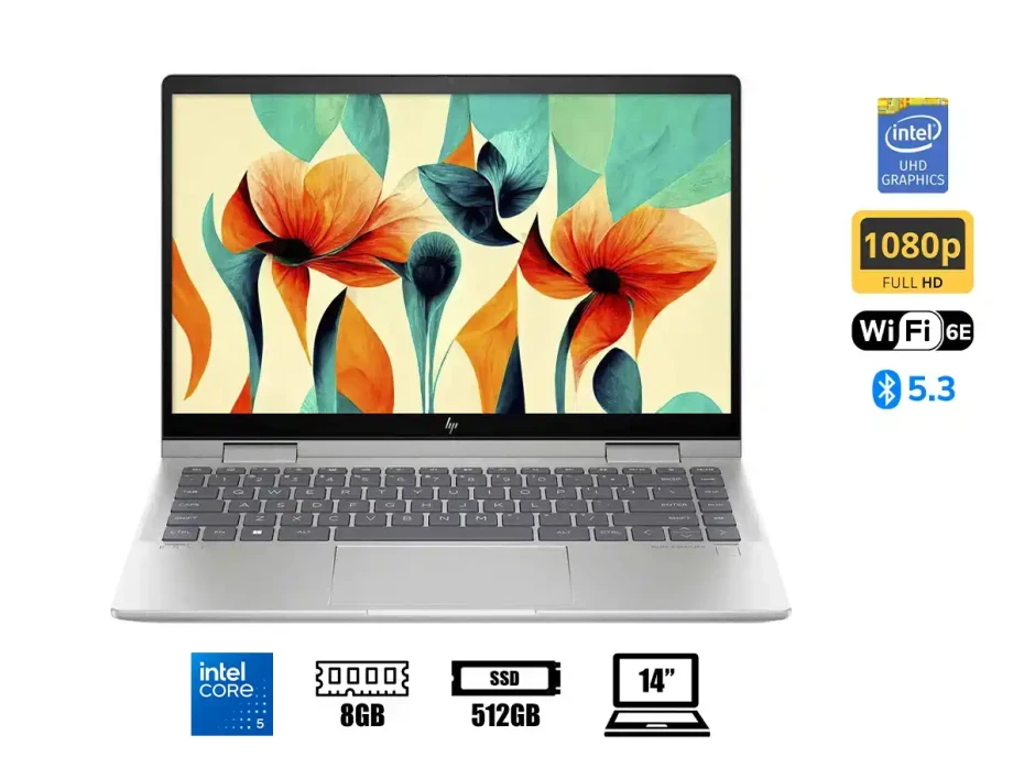 Laptop Hp Core I5-120u Hp Envy X360 14-es1013 2-in-1 (9r8r2ua#aba) Pantalla 14" Fhd, Ram 8gb, Ssd 512gb, Touchscreen, Win11, Natural Silver
