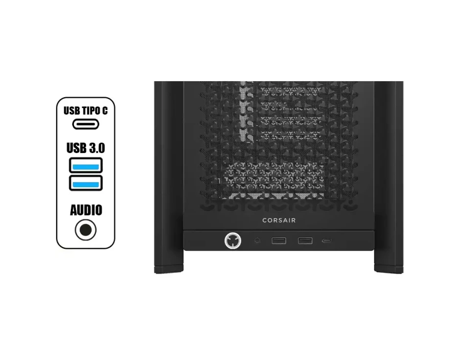 Case Corsair Frame 4000d S/fuente (cc-9011290-ww) Panel De Vidrio Templado, Black