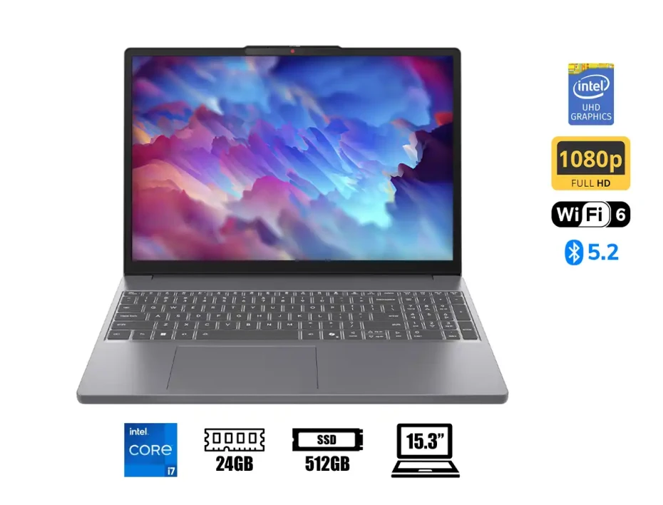 Laptop Lenovo Core I7-13620h Ideapad Slim 3 15irh10 (83k100kflm) Pantalla 15.3", Ram 24gb, Ssd 512gb, 13gen. Esp.