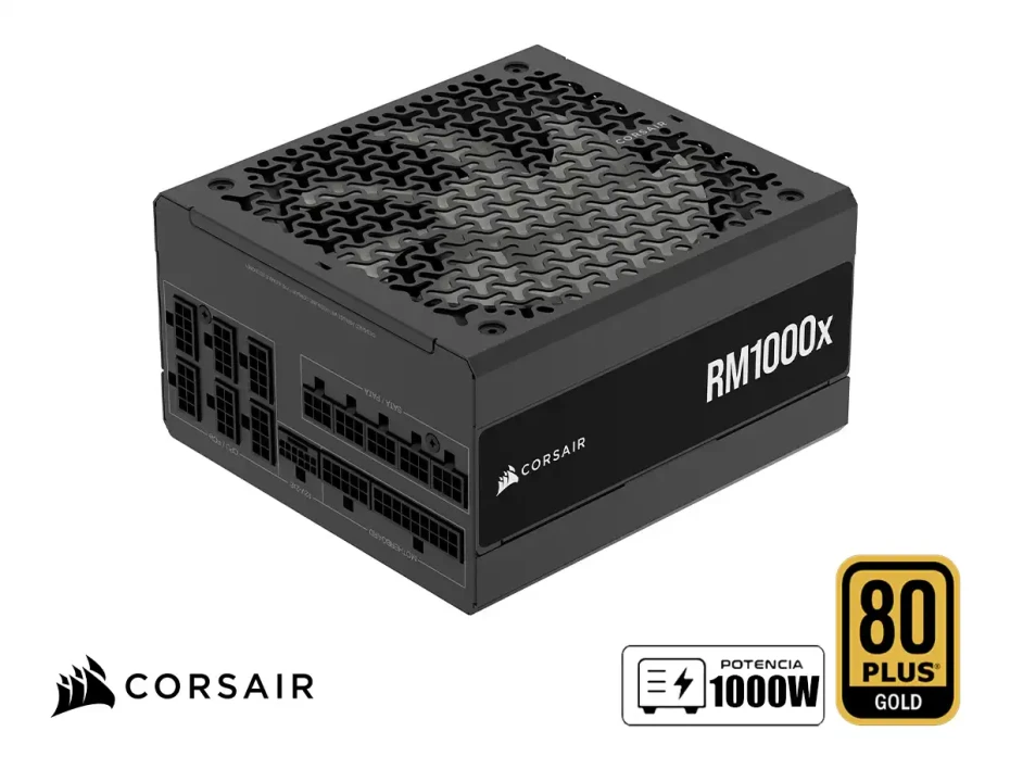 Fuente De Poder Corsair 1000w Rm1000x (cp-9020271-na) Atx, 80 Plus Gold, Modular, Negro