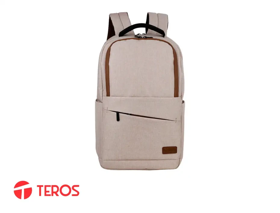 Mochila Teros (te-9012bg) 15 6" Poliester Beige Interior Marron