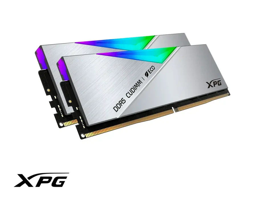 Memoria Ram Xpg Ddr5 48gb (24gbx2) Lancer Cudimm Rgb (ax5cu8400c4024g-dclacrsg) 8400 Mt/s, Cl 40, Plata