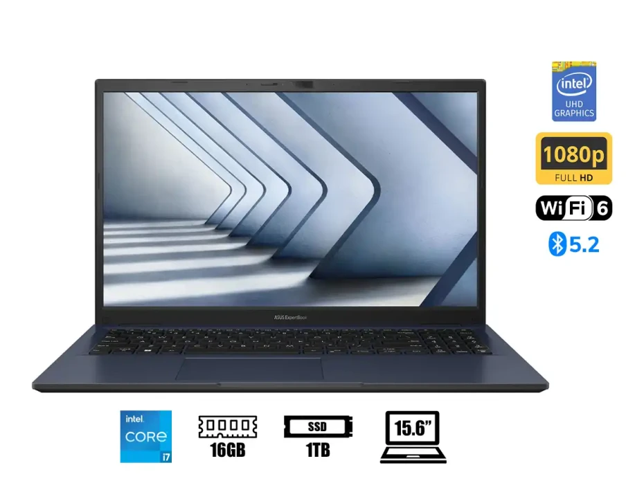 Laptop Asus Core I7-1355u Experbook B15 (b1502cva-nj1095x Adb) Pantalla 15.6", Ram 16gb, Ssd 1tb, Intel Uhd Graphics, Win11 Pro, EspaÑol, 13gen.