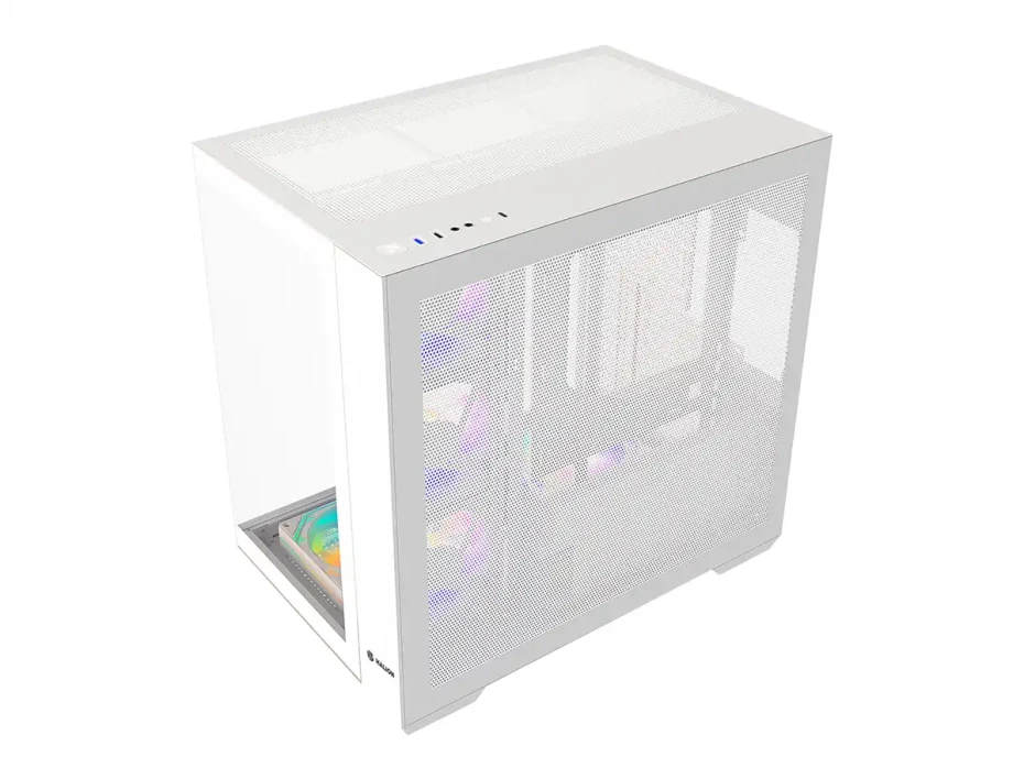 Case Halion Fish Tank (fish Tank W ) Blanco, Panel De Vidrio Frontal Y Laleral, 6 Ventiladores