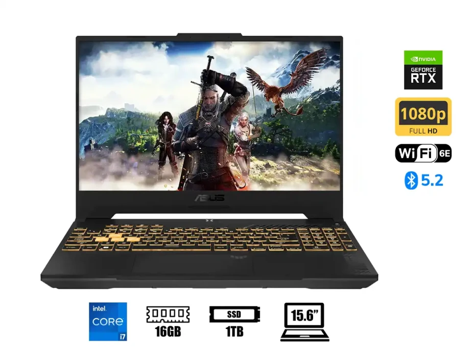 Laptop Asus Core I7-13620h Tuf Gaming F15 Fx507vv-ws74 (90nr0bv7-m00j80) 15.6" Fhd 144hz, Ram 16gb, Ssd 1tb, Rtx 4060 8gb, Win11, Mecha Gray, 13gen.