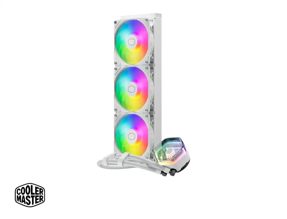 Sistema De Enfriamiento Liquido Cooler Master Masterliquid 360 Atmos White (mlx-d36m-a25pz-rw) 3 Ventiladores, 360mm, Led Argb