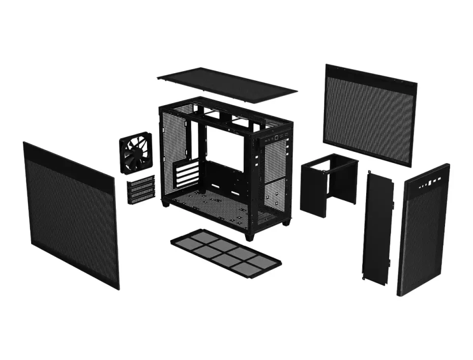 Case Asus Ap201 Mini Con Malla S/fuente (90dc00g0-b38010) Micro Atx, 1 Ventilador, Negro