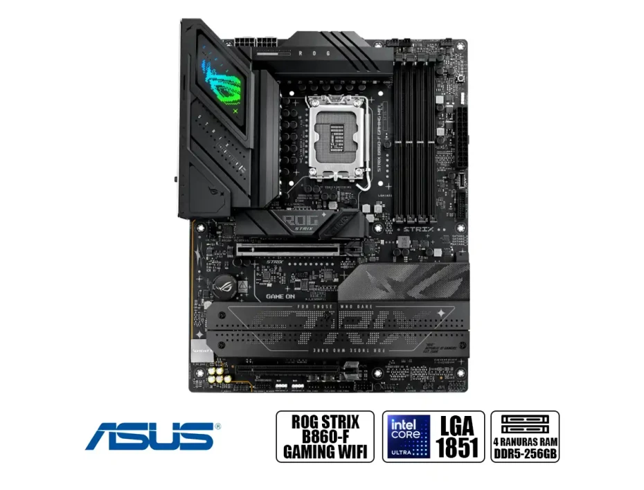 Placa Madre Asus B860-f Rog Strix (90rog Strix B860-f Gmg Wifi )  Socket Lga 1851, Ram Ddr5 9066oc Mt/s, Core Ultra, Wifi 7