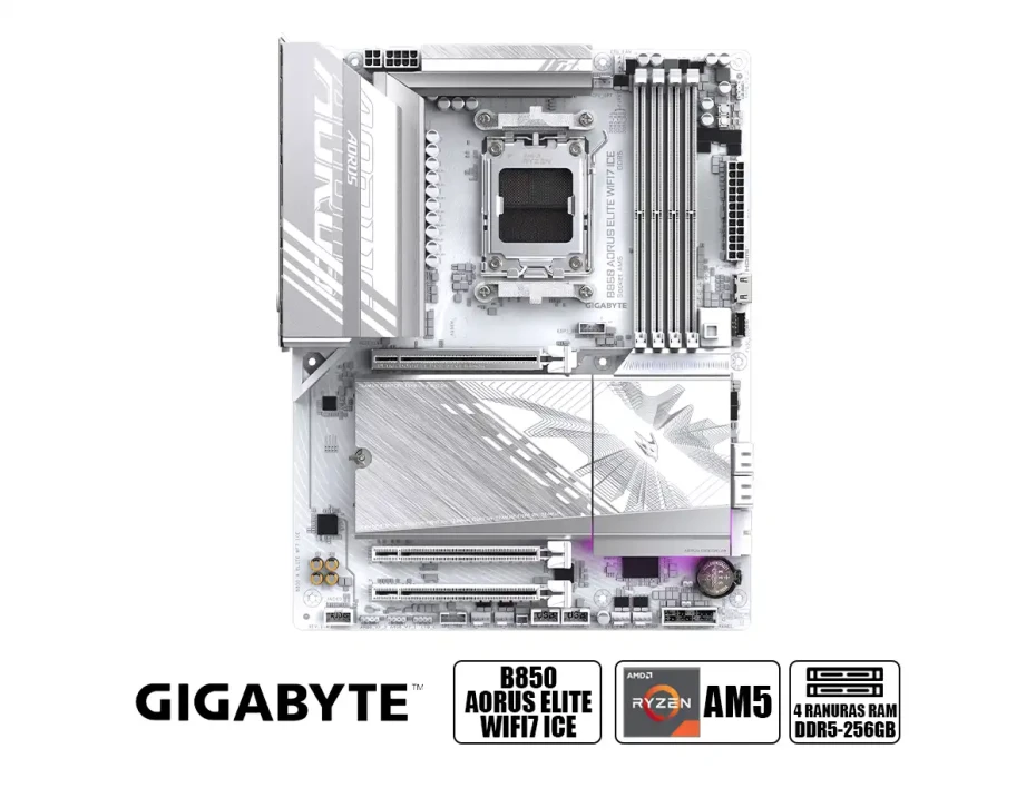 Placa Madre Gigabyte B850 Aorus Elite Wifi7 (b850-a-elite-wf7 Ice) Socket Am5, Ddr5, Wifi