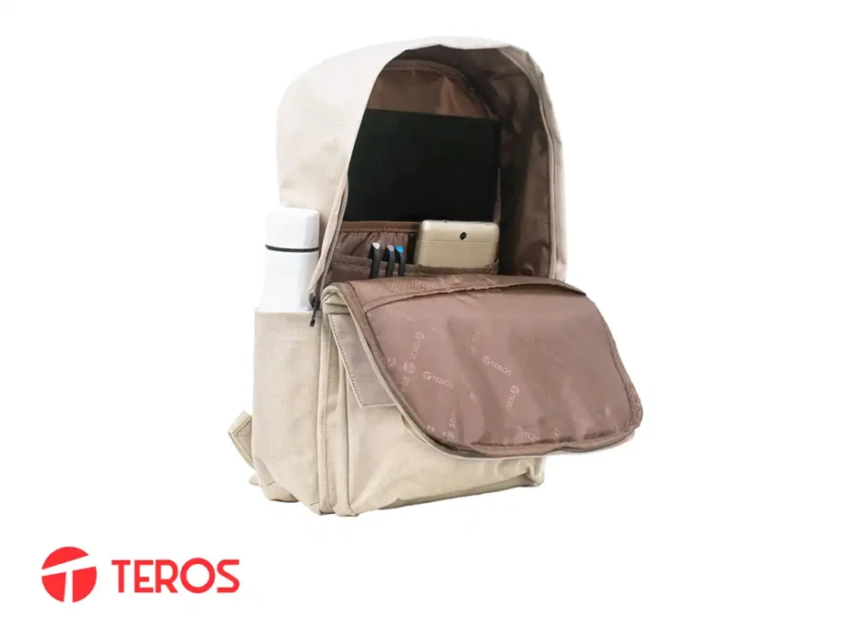 Mochila Teros (te-9026bg) 15 6" Poliester Beige Interior Marron