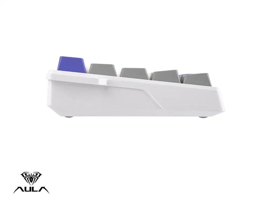Teclado Gamer Aula Win68he Max 65% Magnetico (au-w68hem4en7) Mecanico, Switch Magnetico Wing Chun, Color Blanco, Plomo Y Purpura