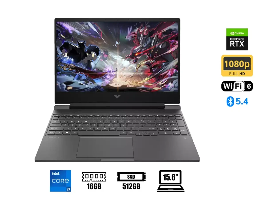 Laptop Hp Core I7-13620h Victus 15-fa2787 Gaming (bm7b7ua#aba) 15.6" Fhd 144hz, Ram 16gb, Ssd 512gb, Rtx 5060 8gb, Win11, Meca Silver