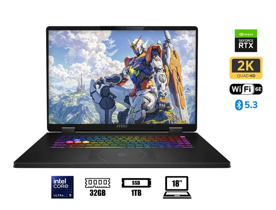 Laptop Msi Core Ultra 9 275hx Crosshair 18 Hx Ai Gaming (2xwgkg-012us) 18" Qhd+ 240hz, Ram 32gb, Ssd 1tb, Rtx 5070 8gb, Win11, Cosmo Gray