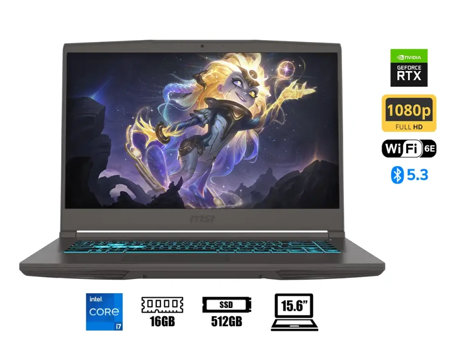 Laptop Msi Core I7-13620h Thin 15 Gaming (b13ve-2678us) 15.6" Fhd 144hz, Ram 16gb, Ssd 512gb, Rtx 4050 6gb, Win11, Black, 13gen.