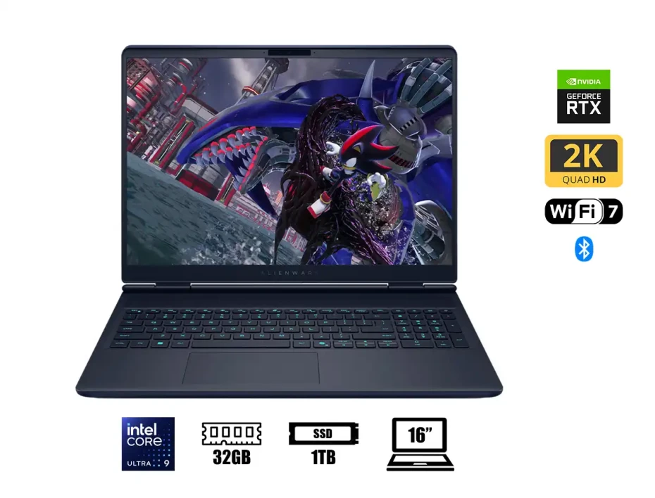 Laptop Dell Core Ultra 9 275hx Alienware 16x Aurora Gaming (lac16251-9599blu) 16" Wqxga 240hz, Ram 32gb, Ssd 1tb, Rtx 5060 8gb, Win11, Blue