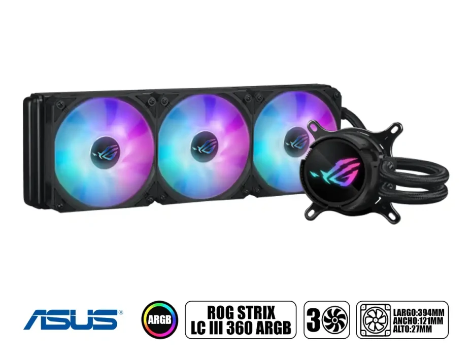 Sistema De Enfriamiento Liquido Asus Rog Strix Lc Iii 360 Argb (rog Strix Lc Iii 360 Argb)
