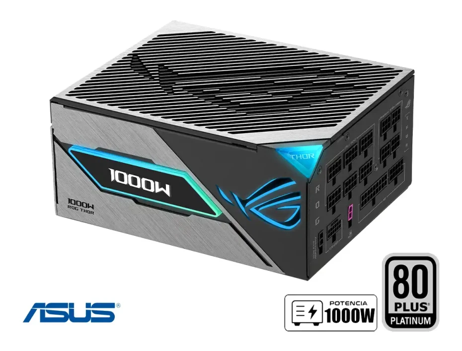 Fuente De Poder Asus 1000w Rog Thor (rog-thor-1000p3-gaming) Atx, 80 Plus Platinum, Modular, Negro