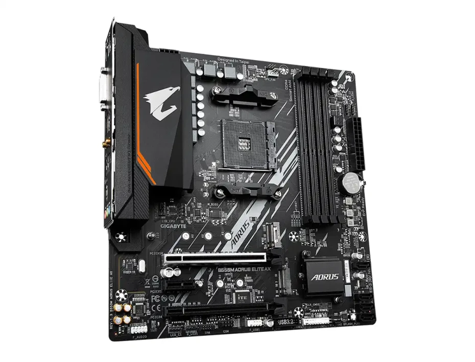 Placa Madre Gigabyte B550m Aorus Elite Ax (b550m Aorus Elite Ax) Socket Am4, Ram Ddr4 Buss 4733oc Mhz, Wifi 6e