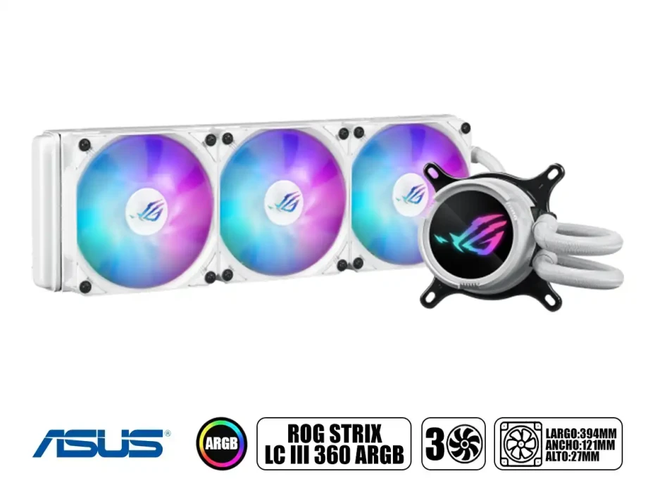 Sistema De Enfriamiento Liquido Asus Rog Strix Lc Iii 360 Argb (rog Strix Lc Iii 360 Argb Wht)