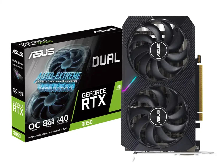 Tarjeta De Video Asus Geforce Rtx 3050 Dual V2 Oc 8gb Gddr6 (90yv0gh6-m0aa00) Nvidia 128 Bits, 2 Ventiladores