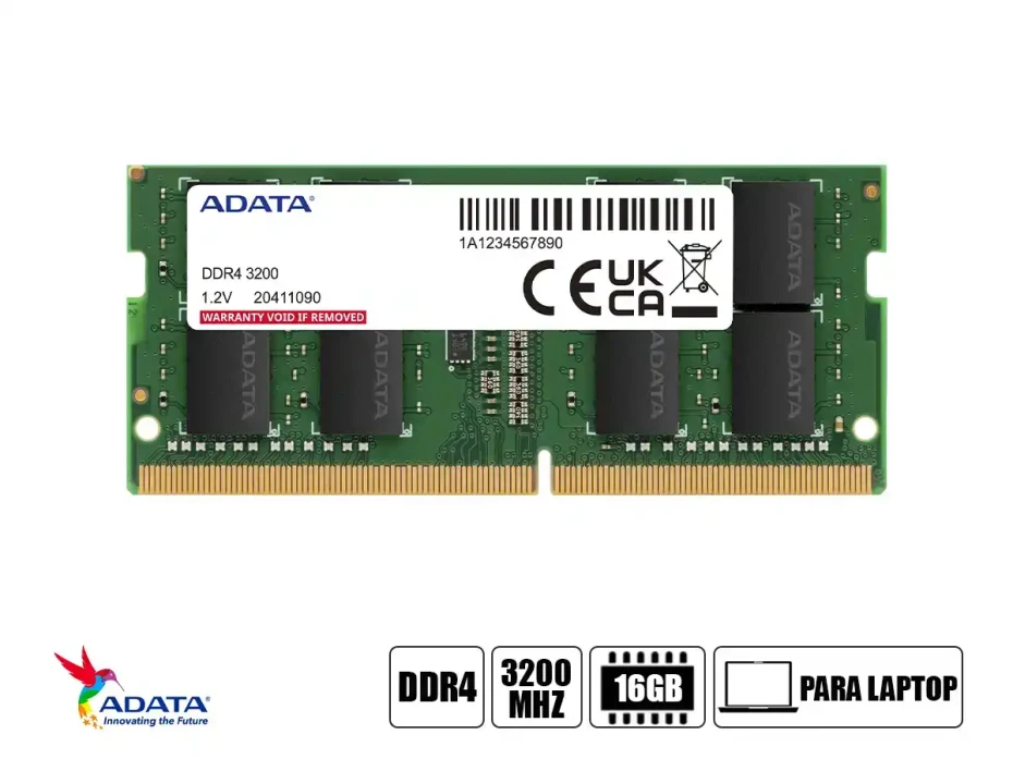 Memoria Para Laptop Sodimm Adata Ddr4 16gb (ad4s320016g22-sgn) 3200 Mhz, Verde