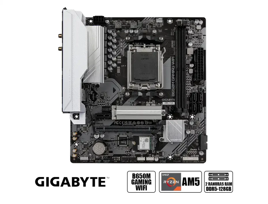 Placa Madre Gigabyte B650m Gaming Wifi (g-b650m-gaming-wifi ) Socket Am5, Ram Ddr5 Buss 7600oc Mt/s