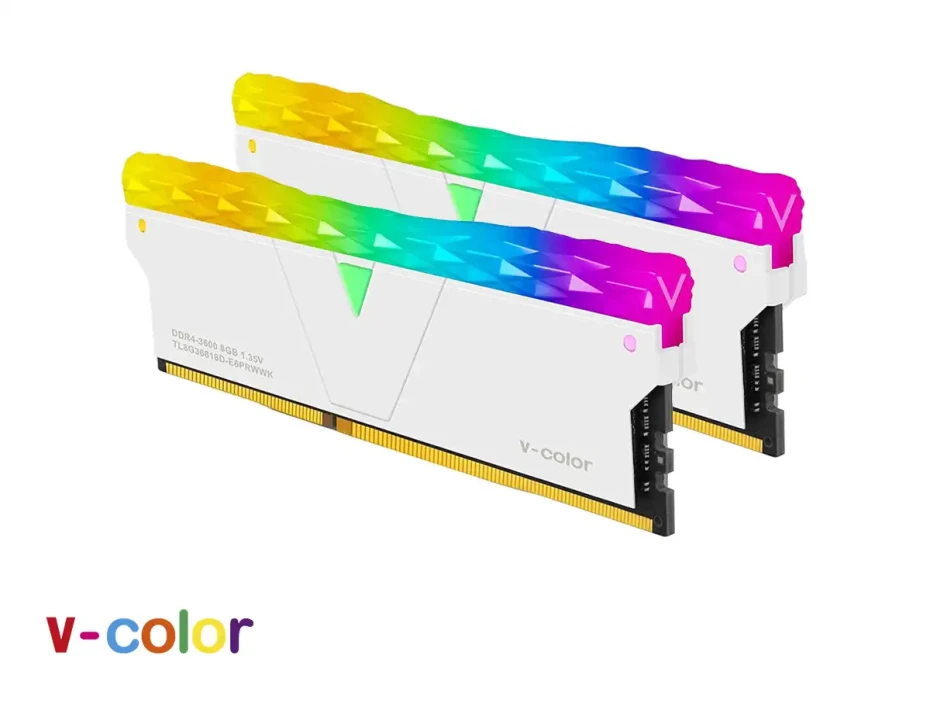 Memoria Ram V-color Ddr4 32gb (16gbx2) Prism Pro Rgb (tl1632816a-e6prwwk) 3200 Mhz, White