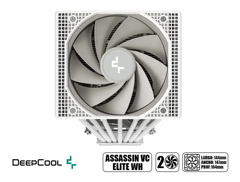Cooler Para Procesador Deepcool Assassin Vc Elite Wh (r-asn4-whnvnn-gjd) 2 Ventiladores, Blanco