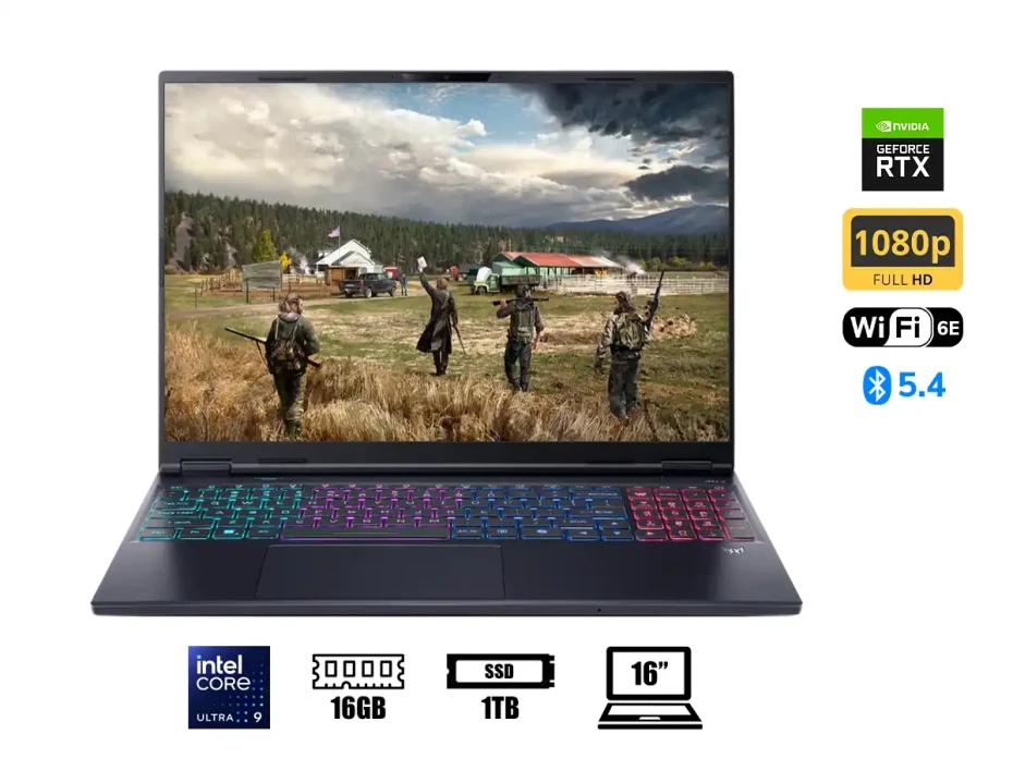 Laptop Acer Core Ultra 9-275hx Predator Helios Neo 16s Ai Gaming (phn16s-71-91aw) 16"oled 240hz, Ram 16gb, Ssd 1tb, Rtx 5060 8gb, Win11, Black