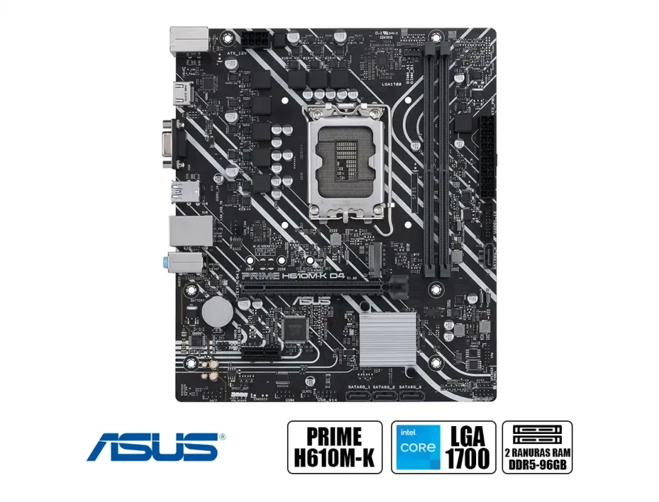 Placa Madre Asus Prime H610m-k (90h610m-k ) Socket Lga 1700, Ram Ddr5 , 13va, 12va Gen