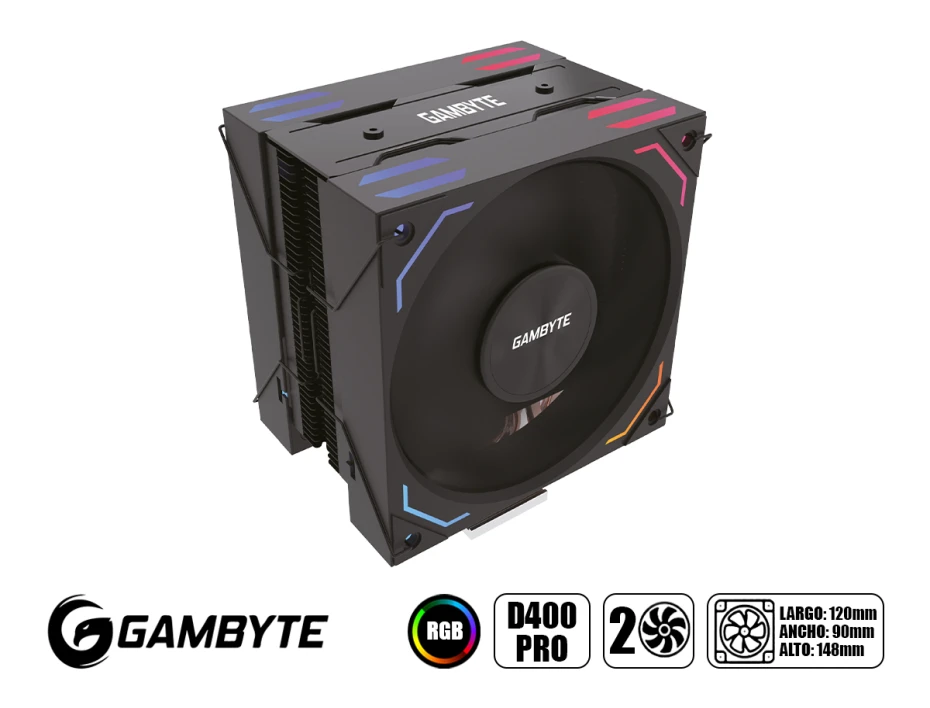 Cooler Para Procesador Gambyte D400 Pro (d400 Pro) 90mm, Negro